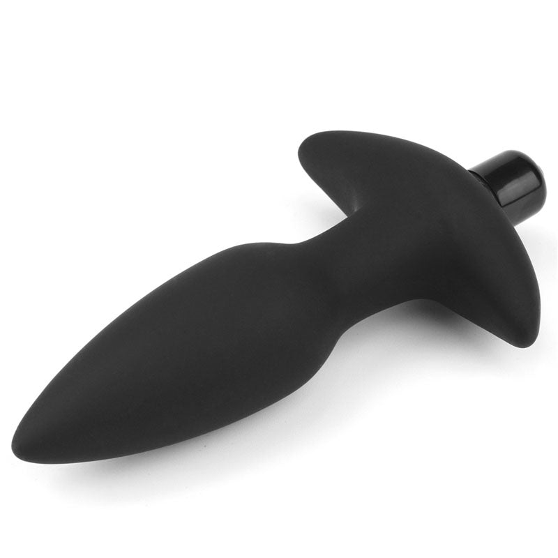 Anal Indulgence Collection Silicone Fantasy Anal Plug Black 14.5 Cm Vibrating Butt Plug