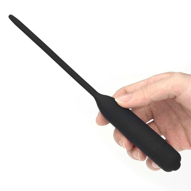 Ultimate Silicone Vibrating Urethral Dilator Black Vibrating Urethral Sound