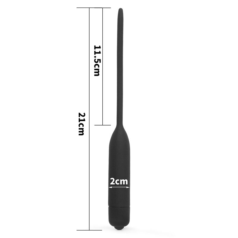 Ultimate Silicone Vibrating Urethral Dilator Black Vibrating Urethral Sound