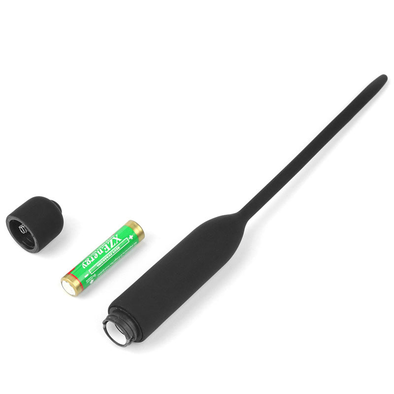 Ultimate Silicone Vibrating Urethral Dilator Black Vibrating Urethral Sound