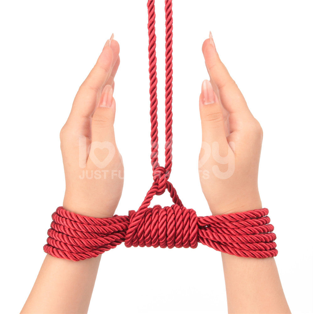 Rebellion Reign Silky Bondage Rope Red Red Bondage Rope 10 Metre Length