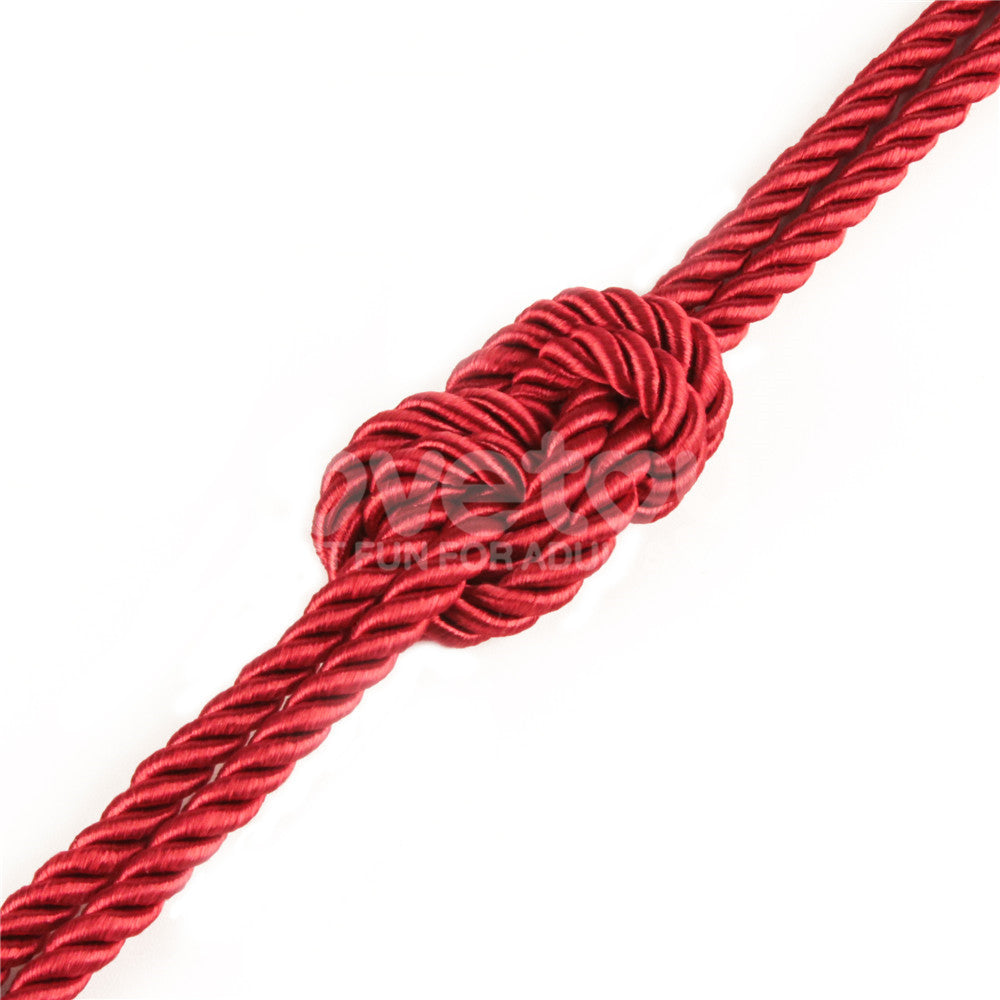 Rebellion Reign Silky Bondage Rope Red Red Bondage Rope 10 Metre Length