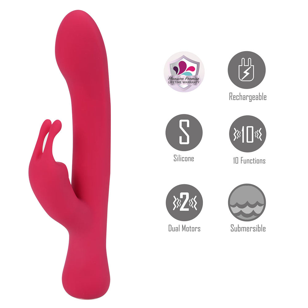 Maia Zara Red Red 17.1 Cm Usb Rechargeable Rabbit Vibrator