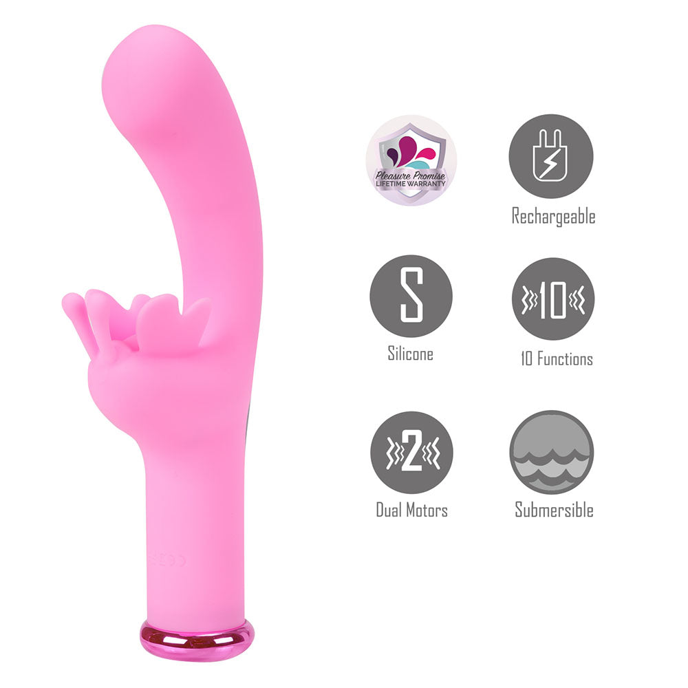 Maia Myla Pink Pink 15.9 Cm Usb Rechargeable Butterfly Vibrator