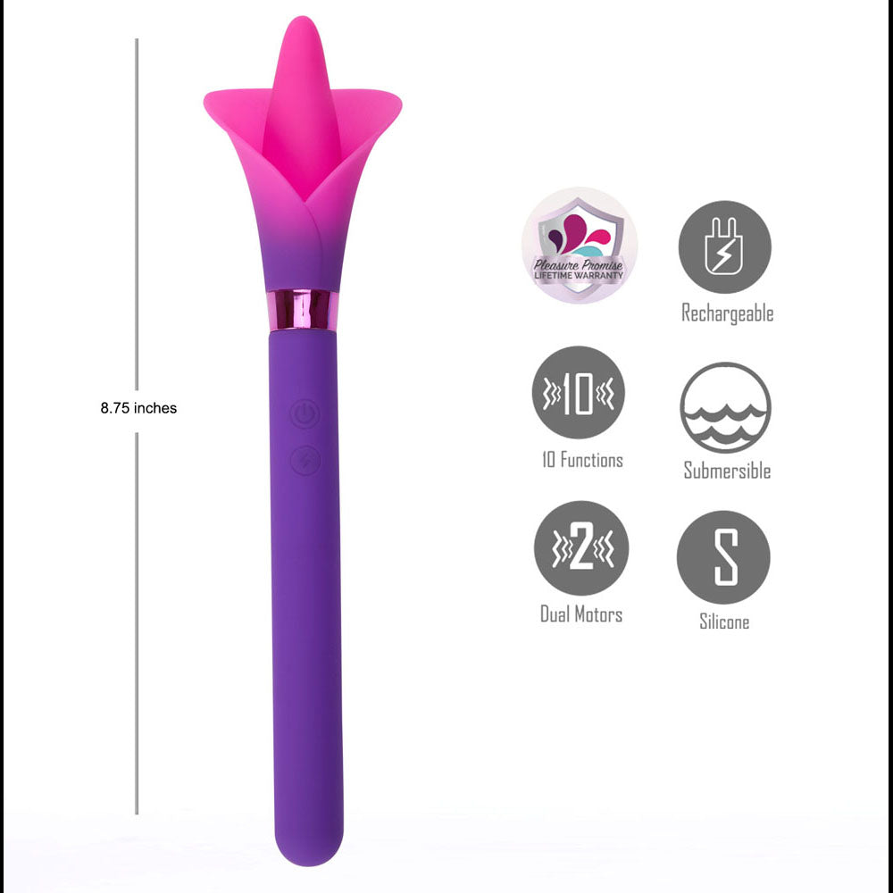 Maia Vala Purple Purple/Pink 22.2 Cm Usb Rechargeable Flower Vibrator