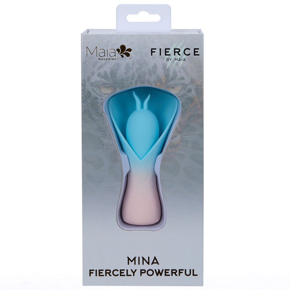 Maia Mina Blue Blue/Pink Usb Rechargeable Fluttering Flower Stimulator
