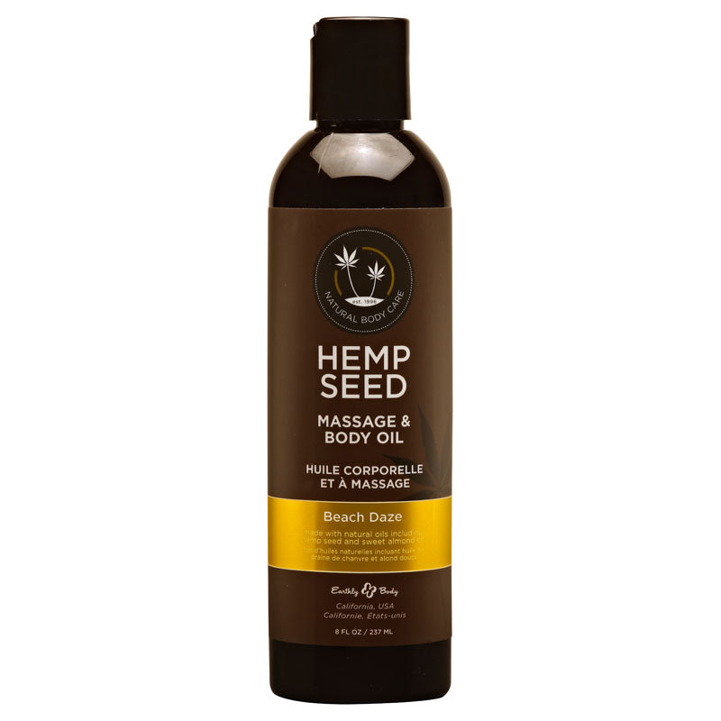 Hemp Seed Massage & Body Oil Beach Daze (Coconut & Pineapple) Scented 237 Ml Bottle
