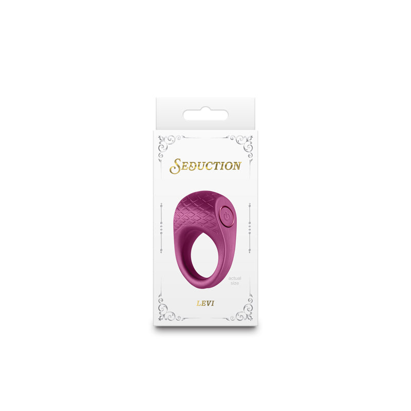 Seduction Levi Metallic Burgundy Metallic Burgundy Usb Rechargeable Vibrating Cock Ring