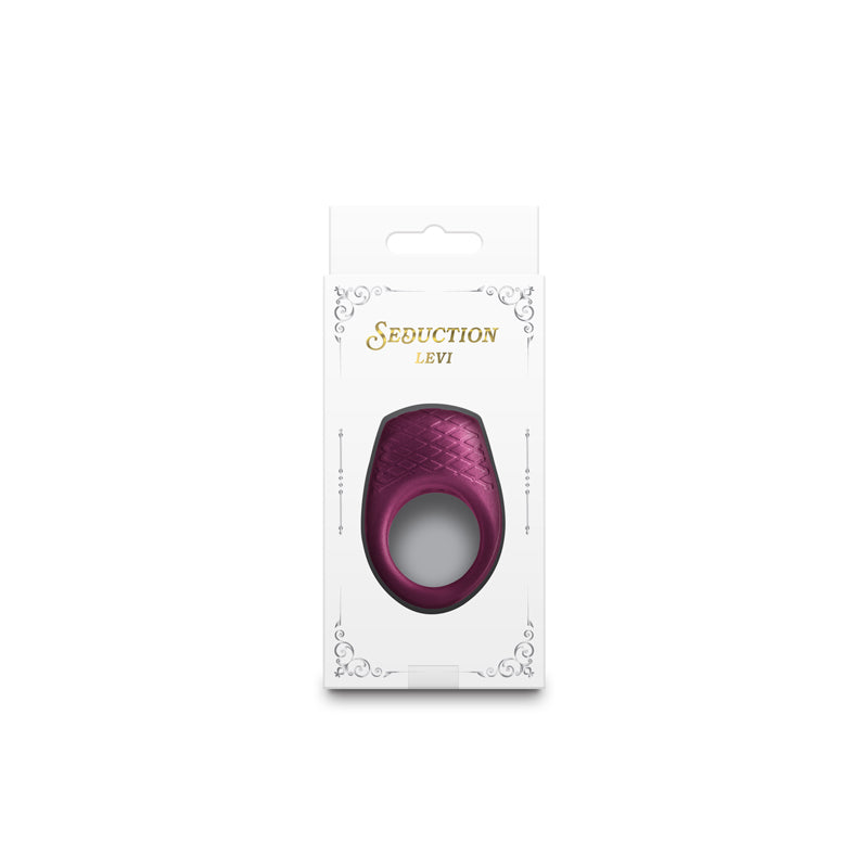 Seduction Levi Metallic Burgundy Metallic Burgundy Usb Rechargeable Vibrating Cock Ring