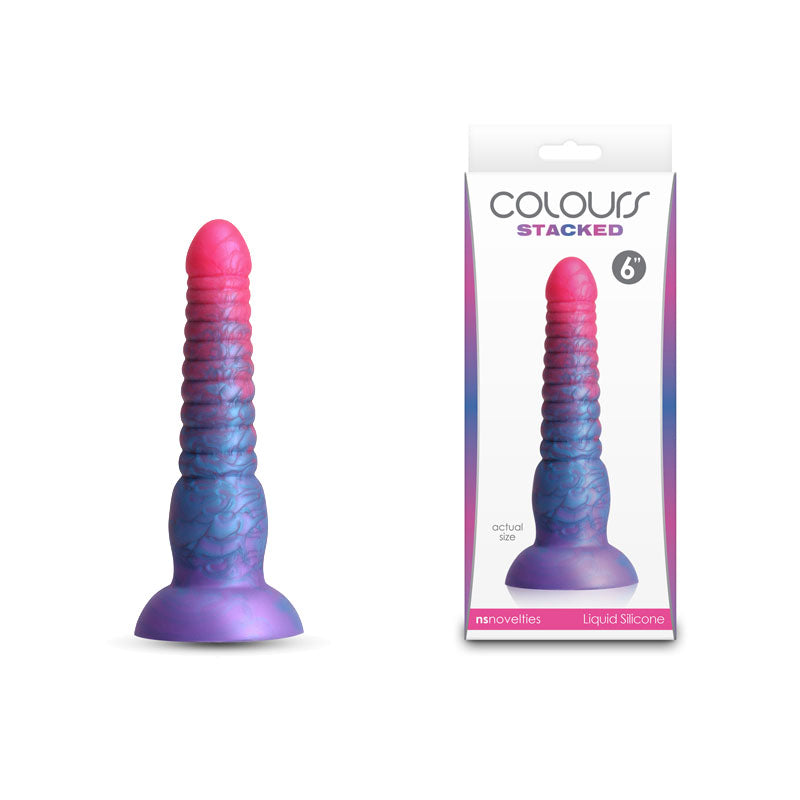 Colours Stacked 6'' Dildo Pink/Blue Pink/Blue 16 Cm Fantasy Dildo