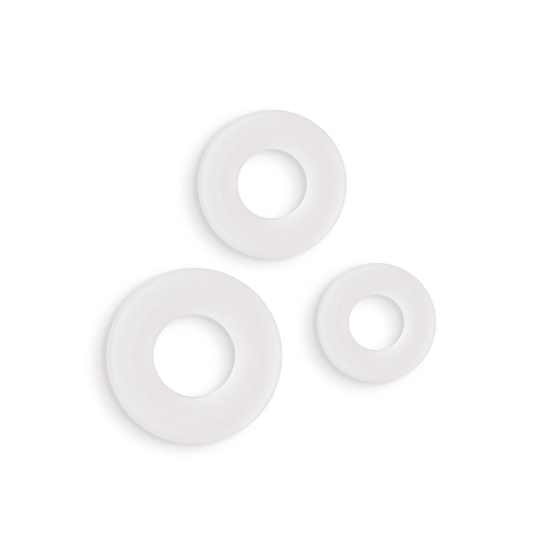 Firefly 3pc Bubble Rings White Glow In Dark Cock Rings Set Of 3 Sizes