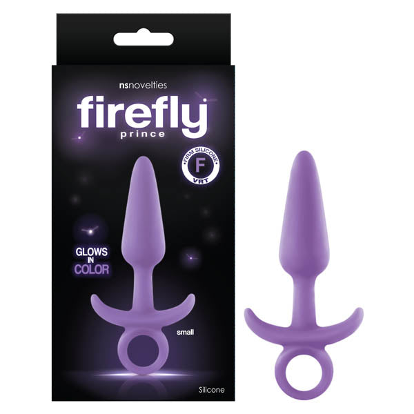 Firefly Prince Glow In Dark Purple 10.9 Cm Small Butt Plug With Ring Bull