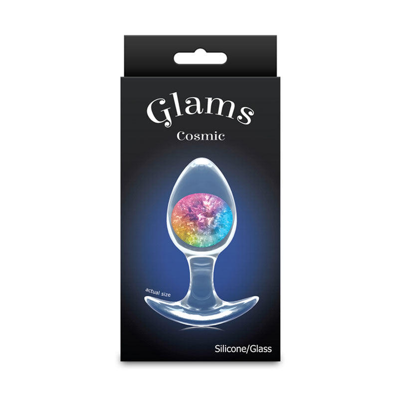 Glams Cosmic Medium Rainbow Clear/Rainbow 9.5 Cm Small Butt Plug