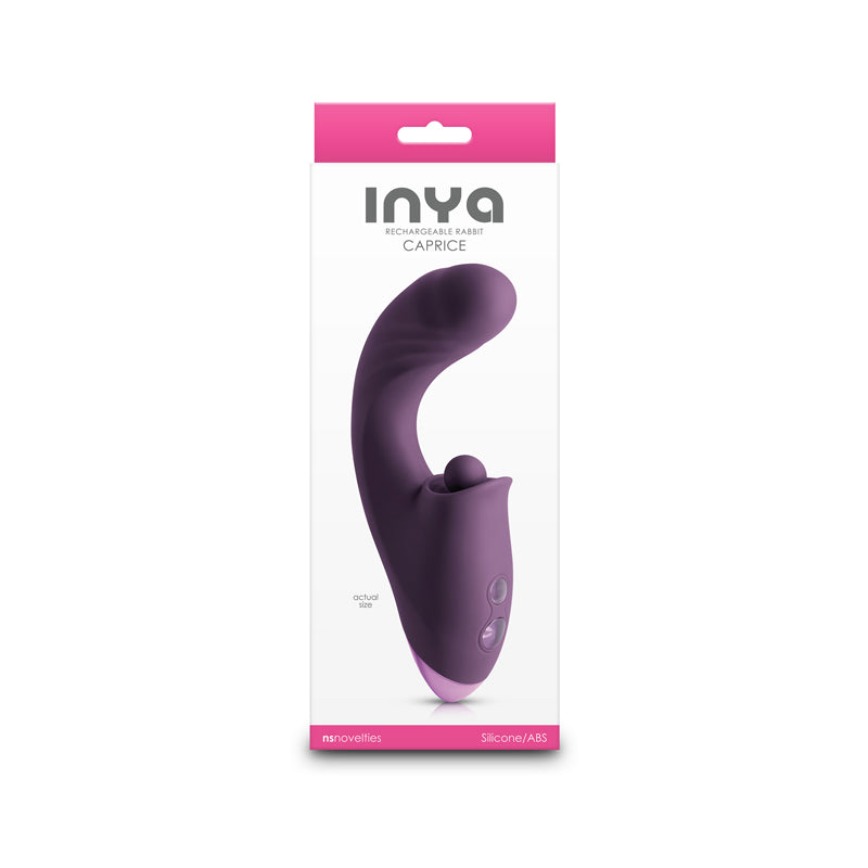 Inya Caprice Purple Purple 17.7 Cm Usb Rechargeable Vibrator With Clitoral Thumper