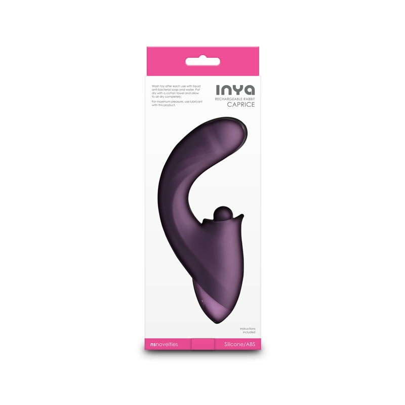 Inya Caprice Purple Purple 17.7 Cm Usb Rechargeable Vibrator With Clitoral Thumper