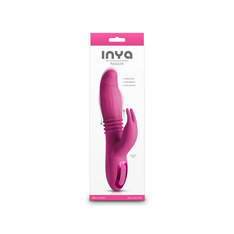 Inya Passion Pink Pink 22.2 Cm Usb Rechargeable Thrusting Rabbit Vibrator