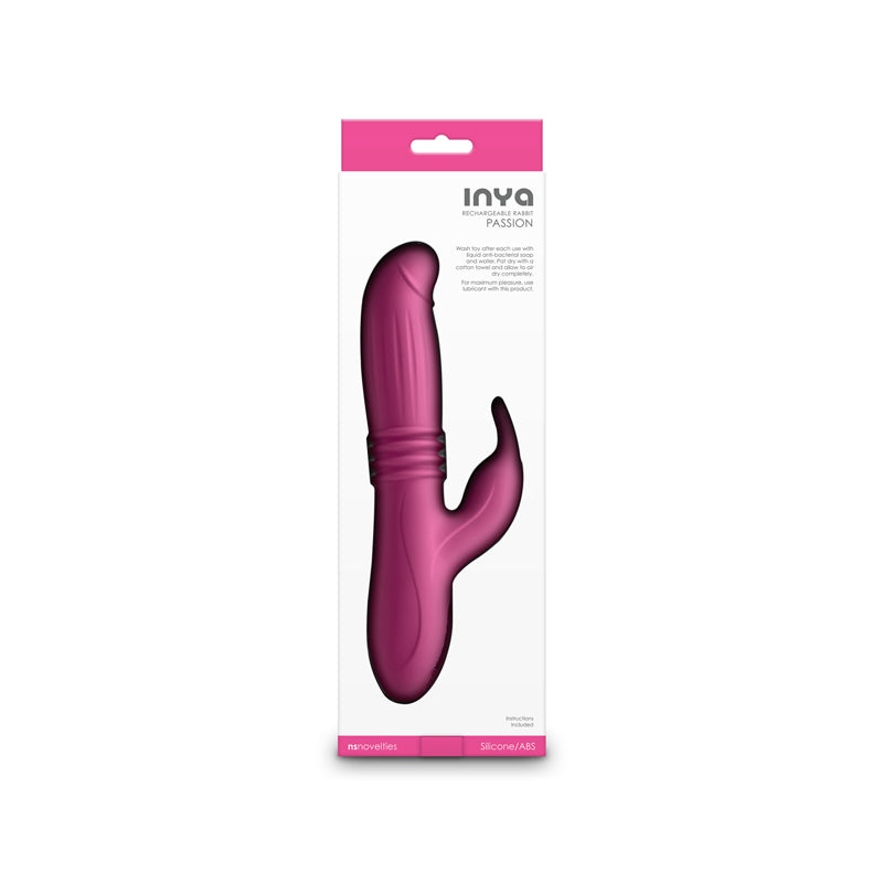 Inya Passion Pink Pink 22.2 Cm Usb Rechargeable Thrusting Rabbit Vibrator