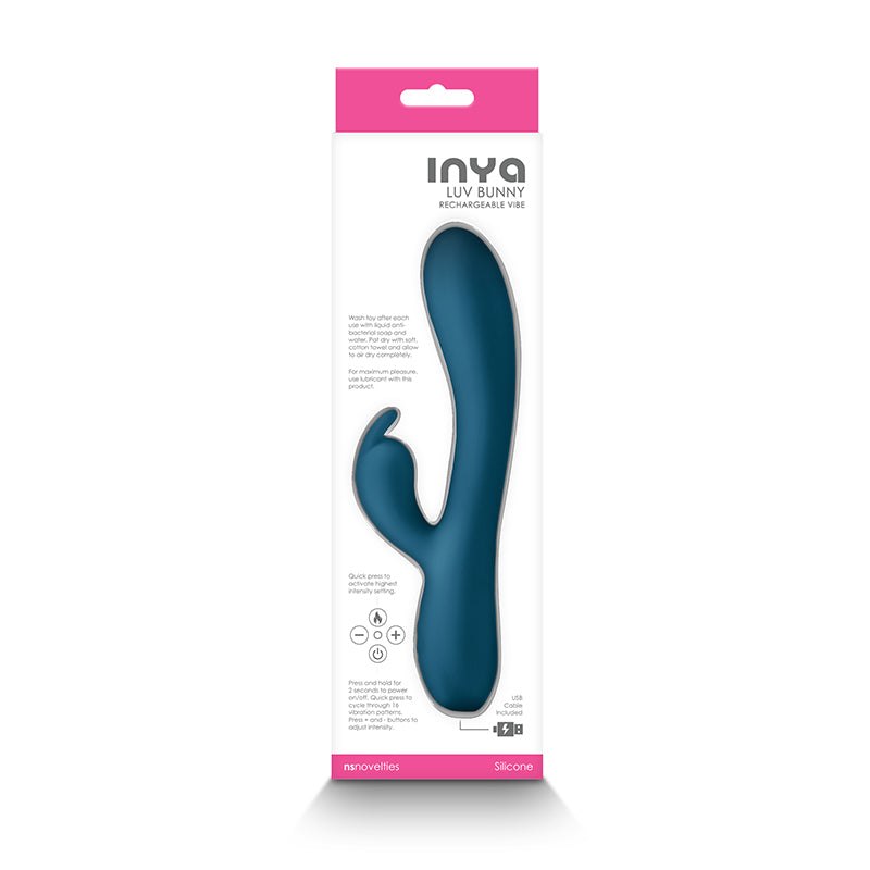 Inya Luv Bunny Dark Teal Dark Teal 20.2 Cm Usb Rechargeable Rabbit Vibrator