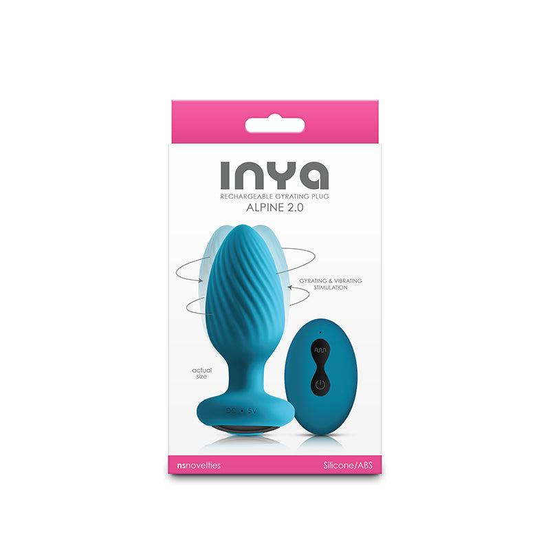 Inya Alpine 2.0 Teal Teal 10.7 Cm Usb Rechargeable Butt Plug With Wireless Remote