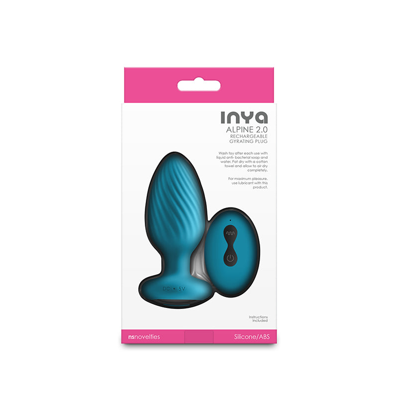 Inya Alpine 2.0 Teal Teal 10.7 Cm Usb Rechargeable Butt Plug With Wireless Remote