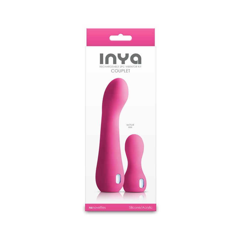 Inya Couplet Pink Pink Usb Rechargeable Vibrators Set Of 2 Sizes