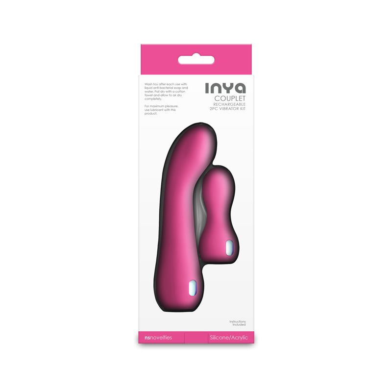 Inya Couplet Pink Pink Usb Rechargeable Vibrators Set Of 2 Sizes