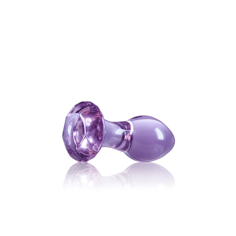 Crystal Gem Purple Purple 9 Cm Glass Butt Plug