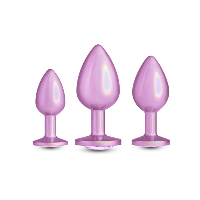 Rear Assets Trainer Kit Iridescent Pink Iridescent Pink Metallic Butt Plugs Set Of 3 Sizes