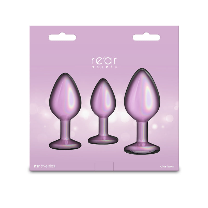 Rear Assets Trainer Kit Iridescent Pink Iridescent Pink Metallic Butt Plugs Set Of 3 Sizes