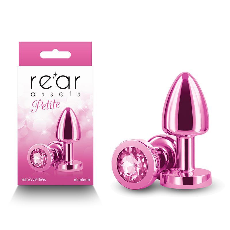 Rear Assets Petite Pink Pink 6 Cm Metal Butt Plug With Pink Round Gem Base