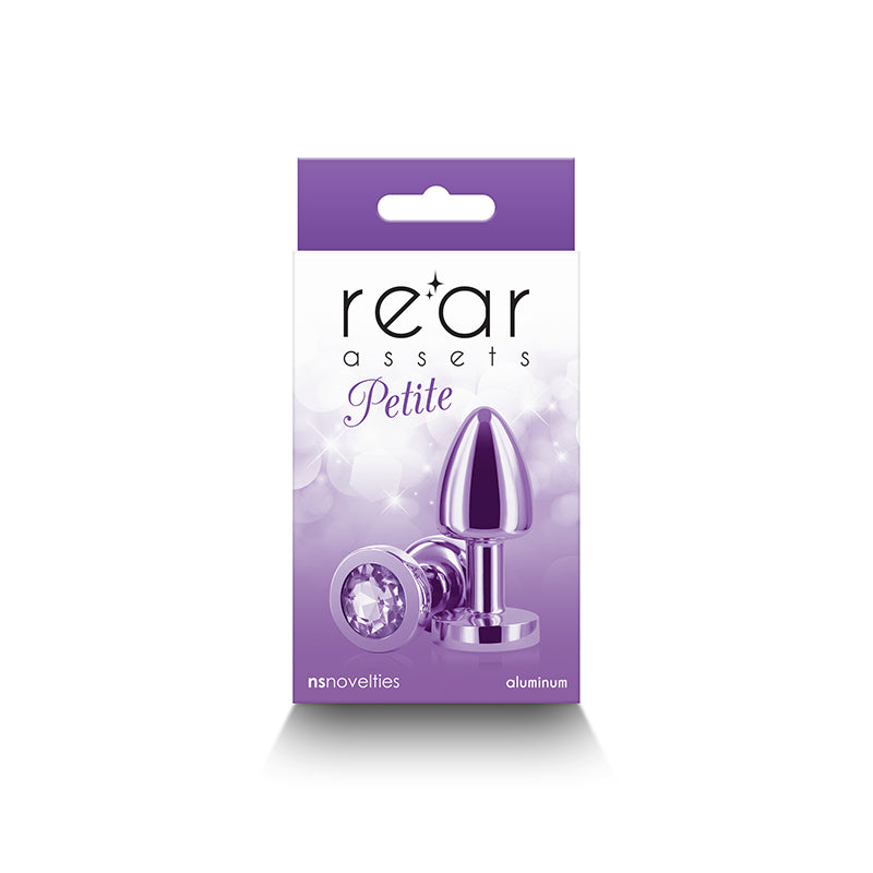 Rear Assets Petite Purple Purple 6 Cm Metal Butt Plug With Purple Round Gem Base