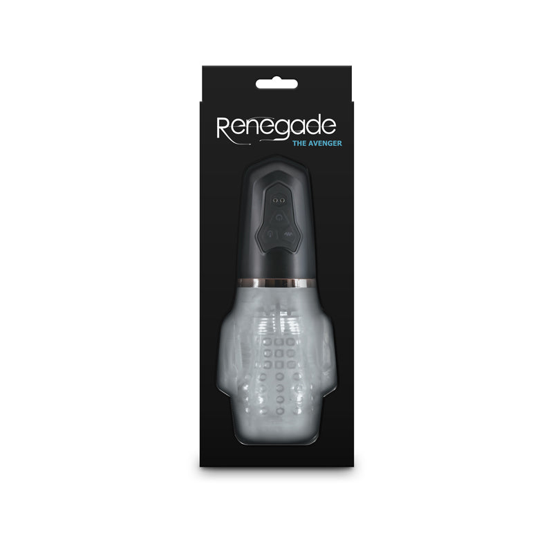 Renegade Avenger Clear/Black Usb Rechargeable Sucking Masturbator