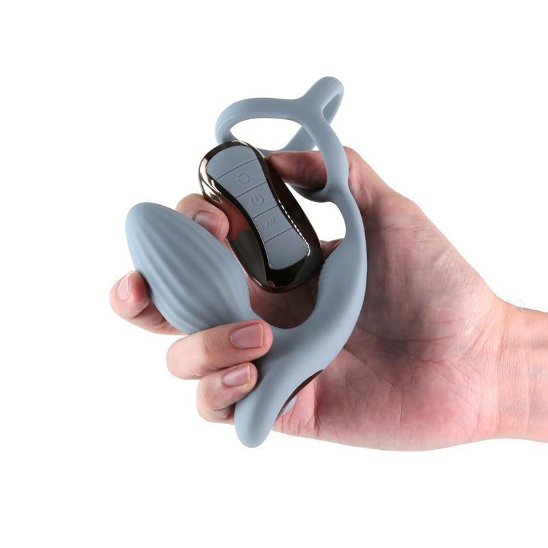 Renegade Pinnacle Grey Grey Usb Rechargeable Vibrating Butt Plug With Cock Ring