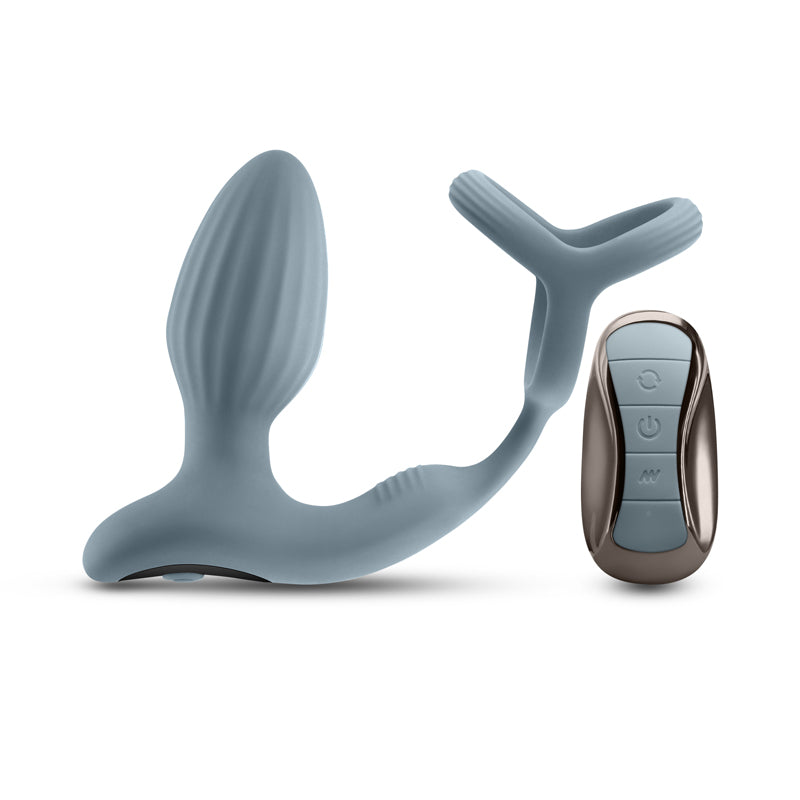 Renegade Pinnacle Grey Grey Usb Rechargeable Vibrating Butt Plug With Cock Ring
