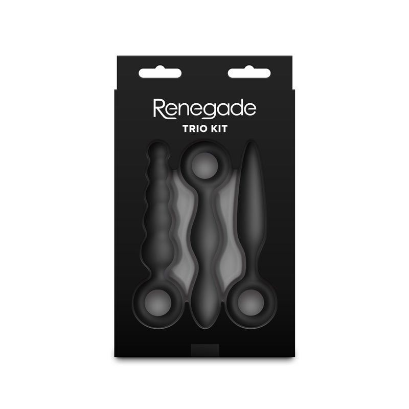 Renegade Trio Kit Black Black Butt Plugs Set Of 3