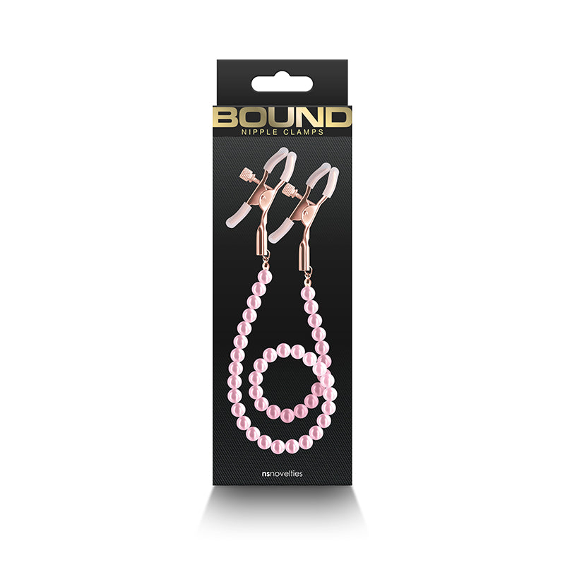 Bound Nipple Clamps Dc1 Pink Gold Nipple Clamps With Pink Pearl Chain