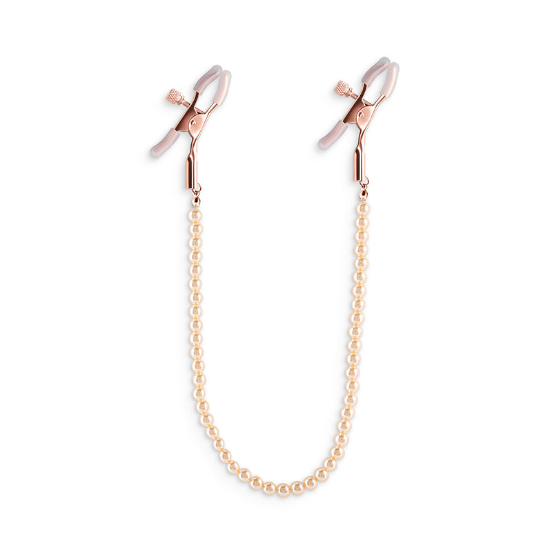 Bound Nipple Clamps Dc1 Rose Gold Rose Gold Nipple Clamps With Gold Pearl Chain
