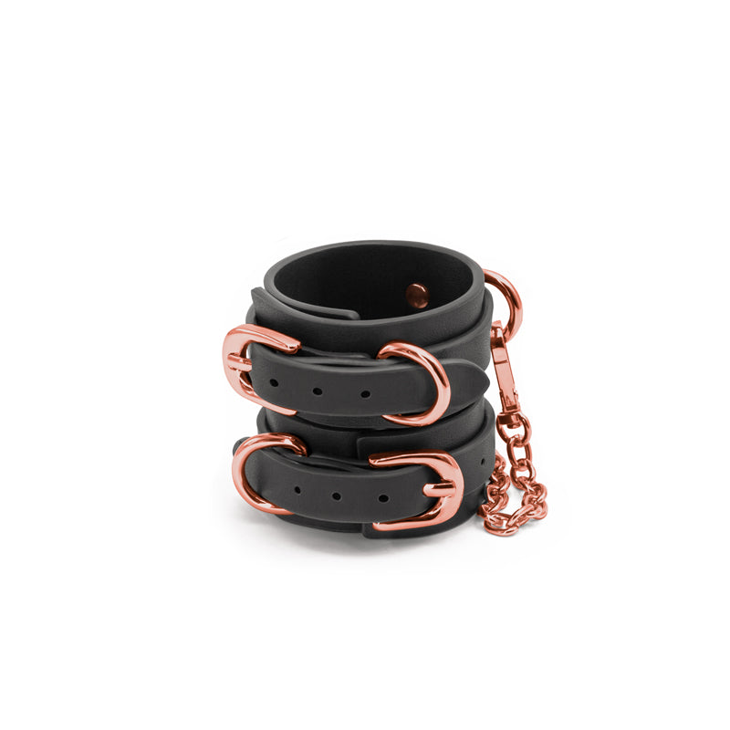 Bondage Couture Wrist Cuffs Black Black Restraints