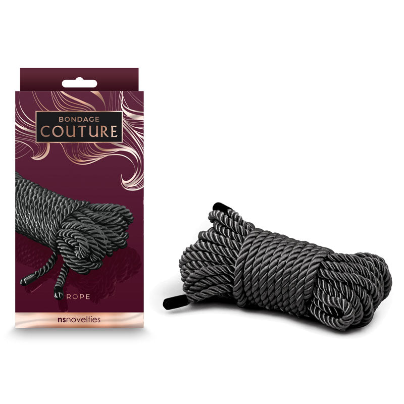 Bondage Couture Rope Black Black Bondage Rope 7.6 Metre