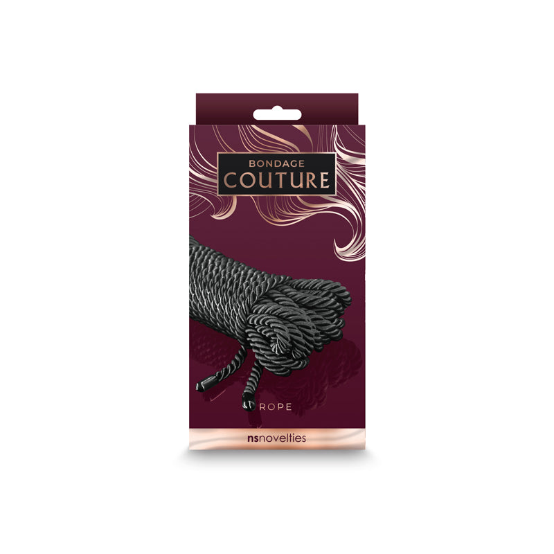 Bondage Couture Rope Black Black Bondage Rope 7.6 Metre