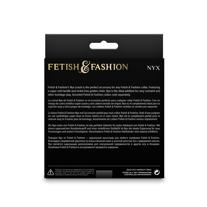 Fetish & Fashion Nyx Leash Black/Gold Leash