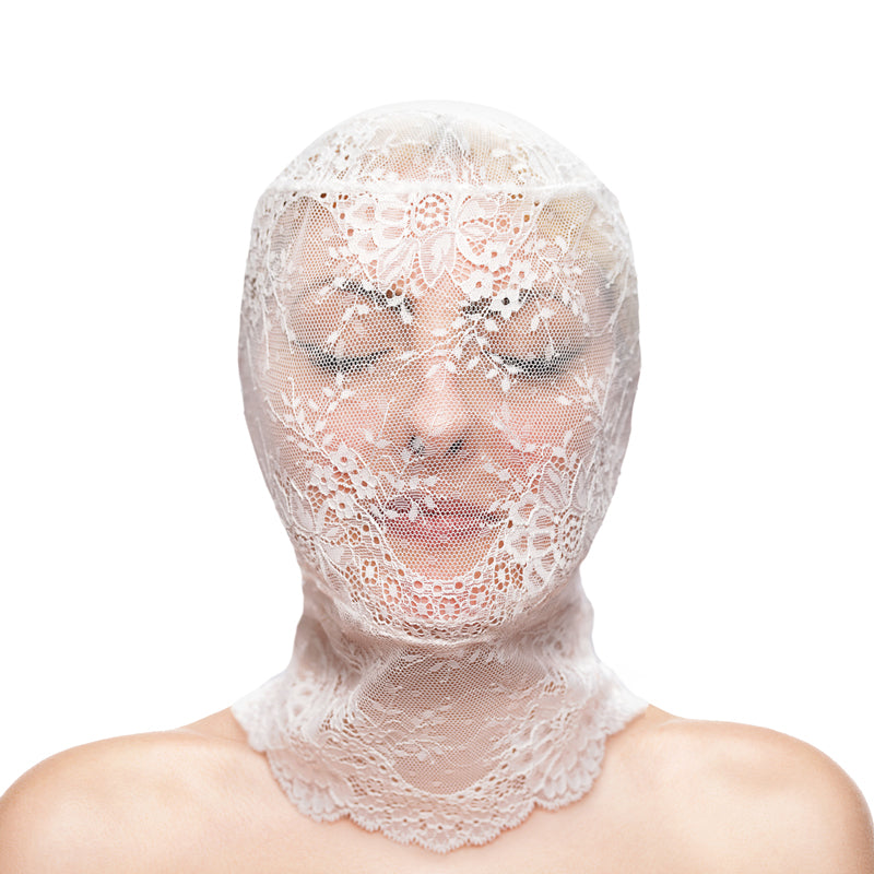 Fetish & Fashion Lace Hood White White Hood