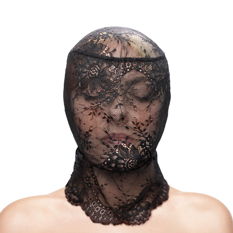 Fetish & Fashion Lace Hood Black Black Hood