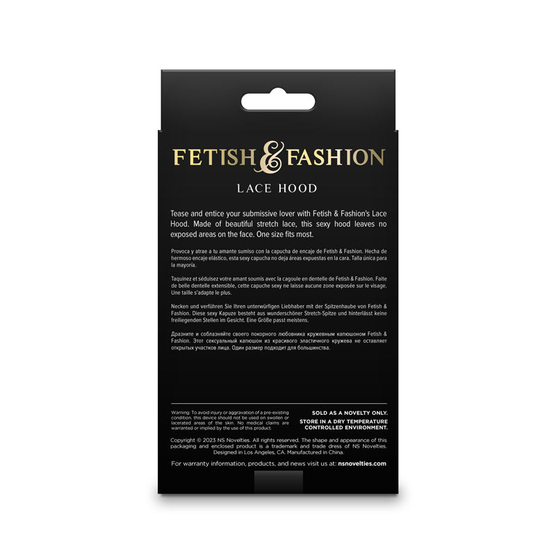 Fetish & Fashion Lace Hood Black Black Hood