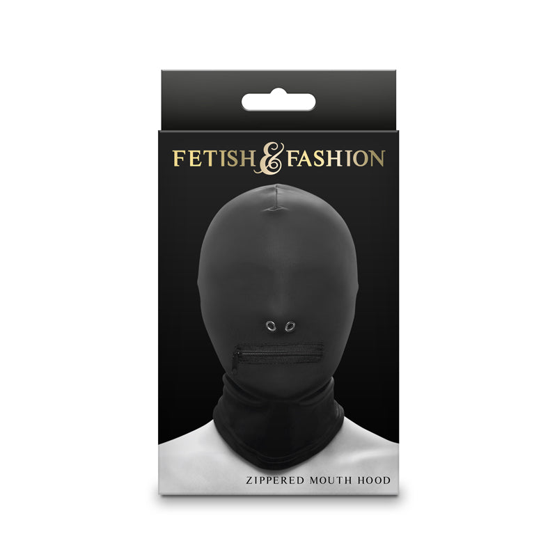 Fetish & Fantasy Zippered Mouth Hood Black Black Hood