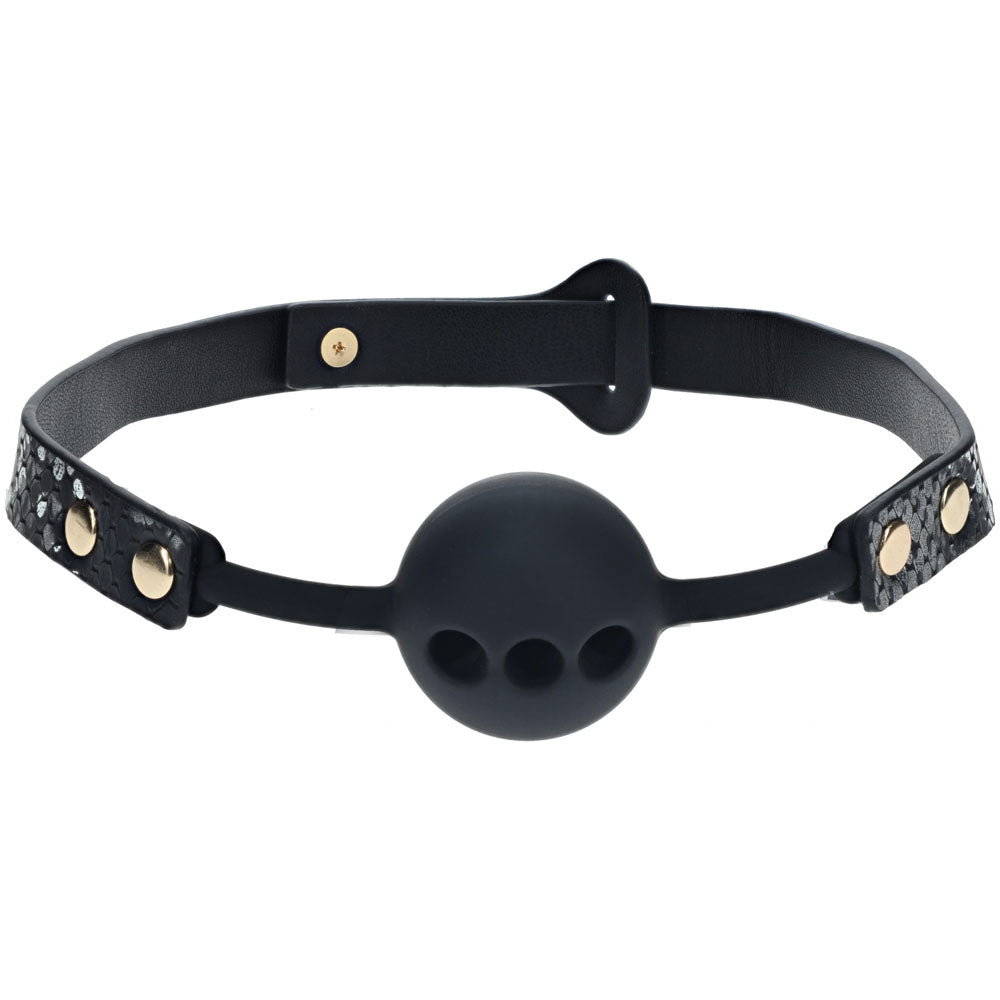 Ouch! Florence Collection Silicone Ball Gag Black Breathable Mouth Restraint