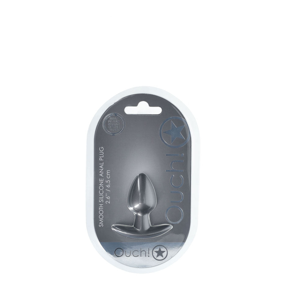 Ouch! Anal Plug Small Gun Metal Gun Metal Grey 6.5 Cm Small Butt Plug
