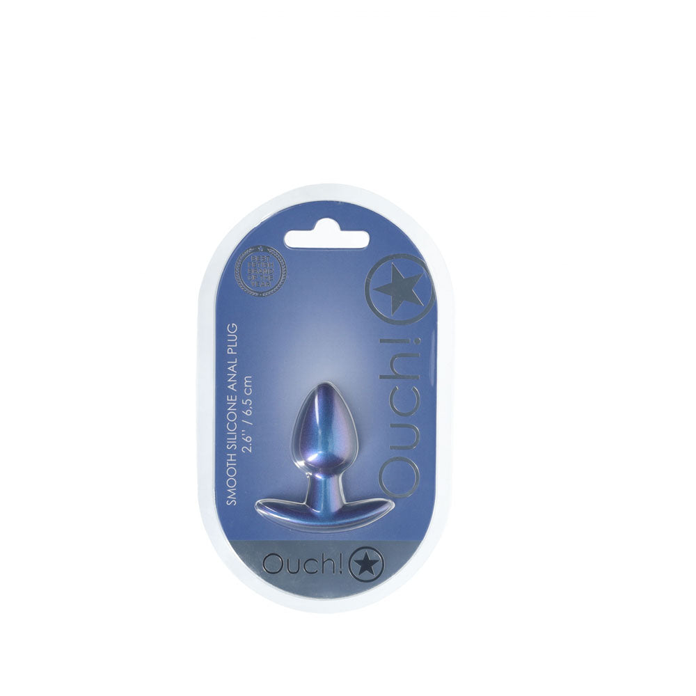 Ouch! Anal Plug Small Metallic Blue Metallic Blue 6.5 Cm Small Butt Plug