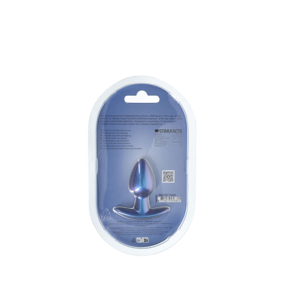 Ouch! Anal Plug Small Metallic Blue Metallic Blue 6.5 Cm Small Butt Plug