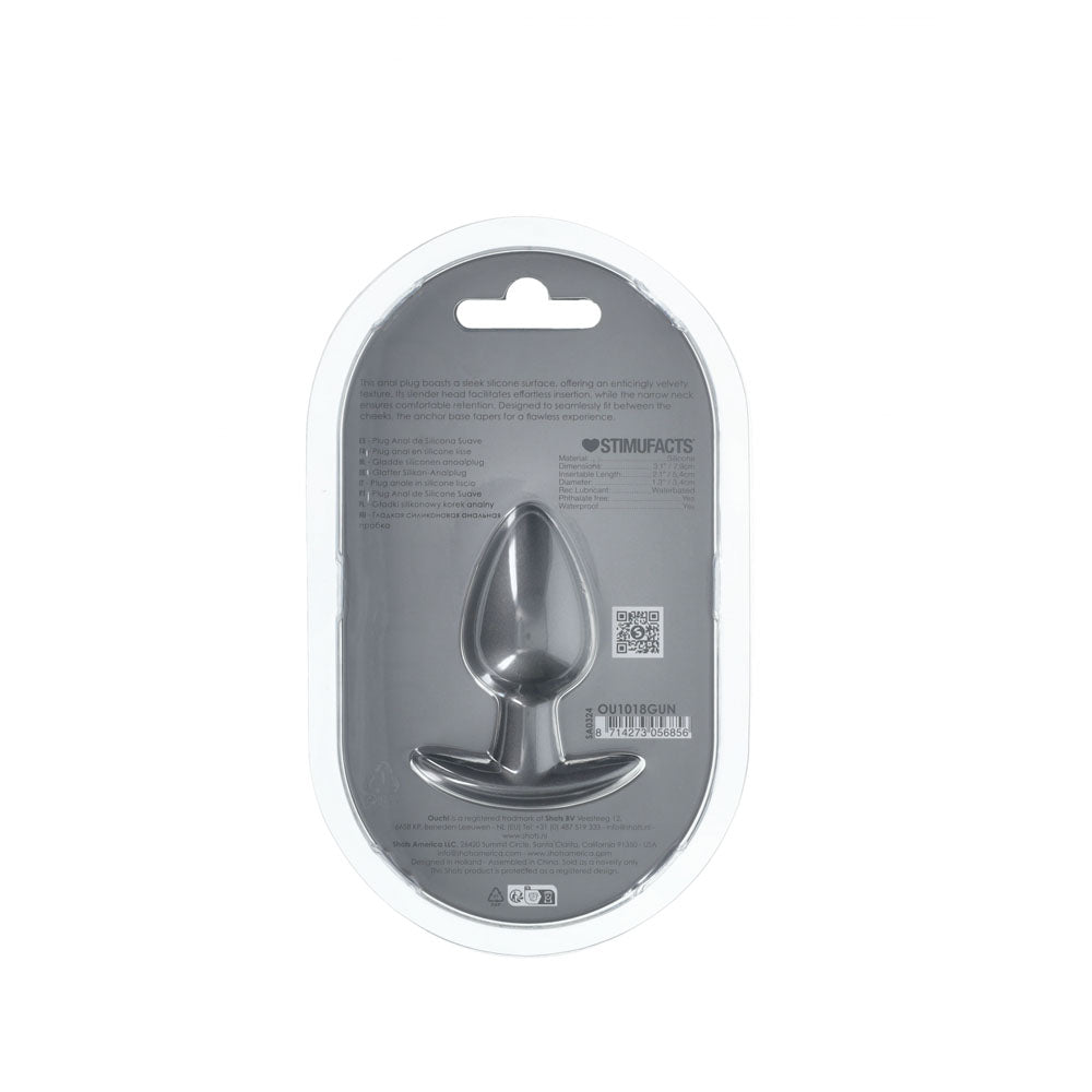 Ouch! Anal Plug Medium Gun Metal Gun Metal Grey 7.9 Cm Medium Butt Plug